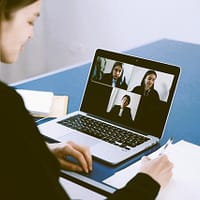 Virtual assistant having a video conference