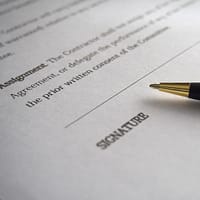 A contract awaiting a signature