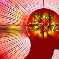 A head with the word 'brainstorming' overlayed on top of a head